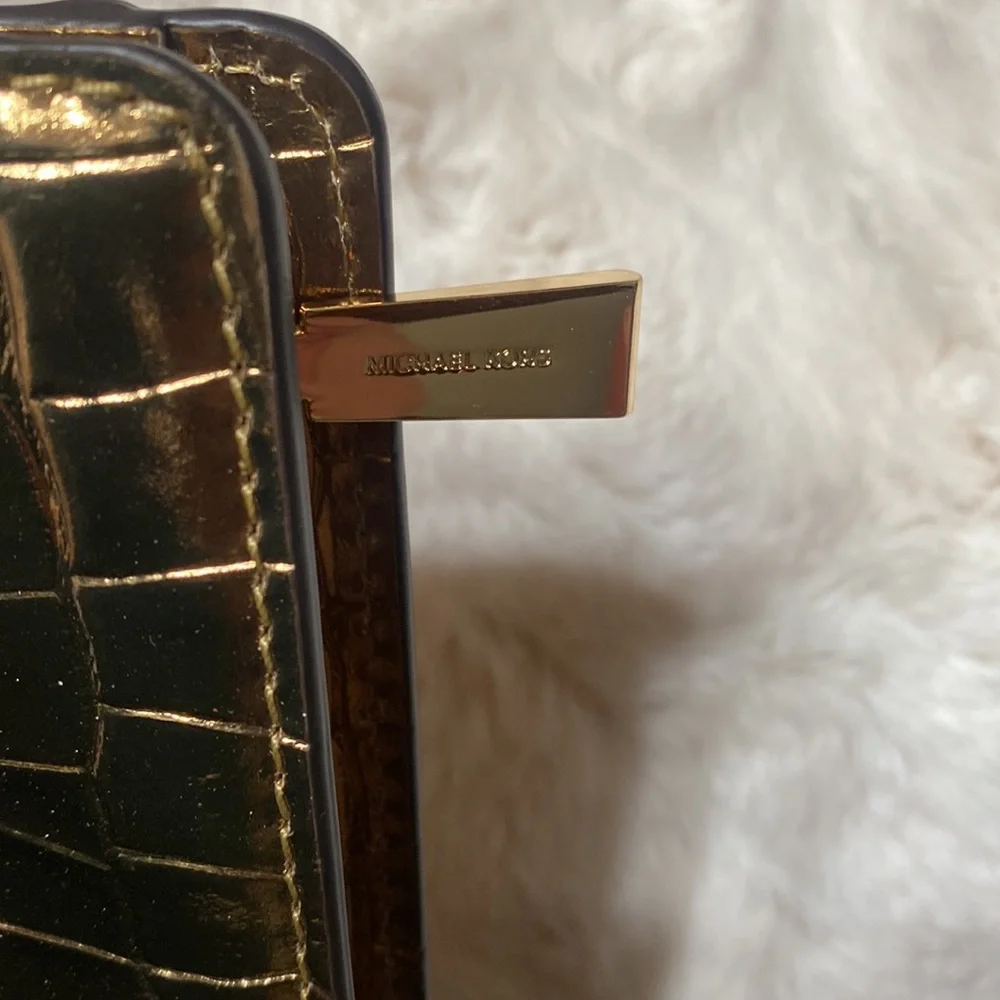 Michael Kors Embossed Leather Clutch Wallet Purse